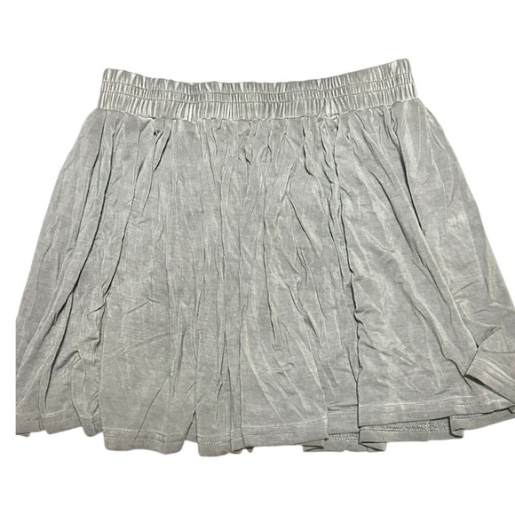 Dove Gray Pleated Mini Skirt Small Cottagecore Boho Coastal - Picture 4 of 10